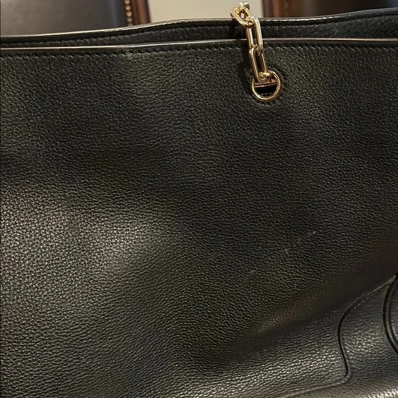 Tory Burch Marsden Black Leather Tote w/Gold Hardware - Picture 5 of 8